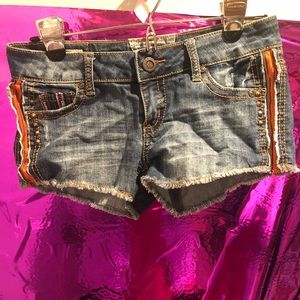 Jean Shorts with Studded Detail
